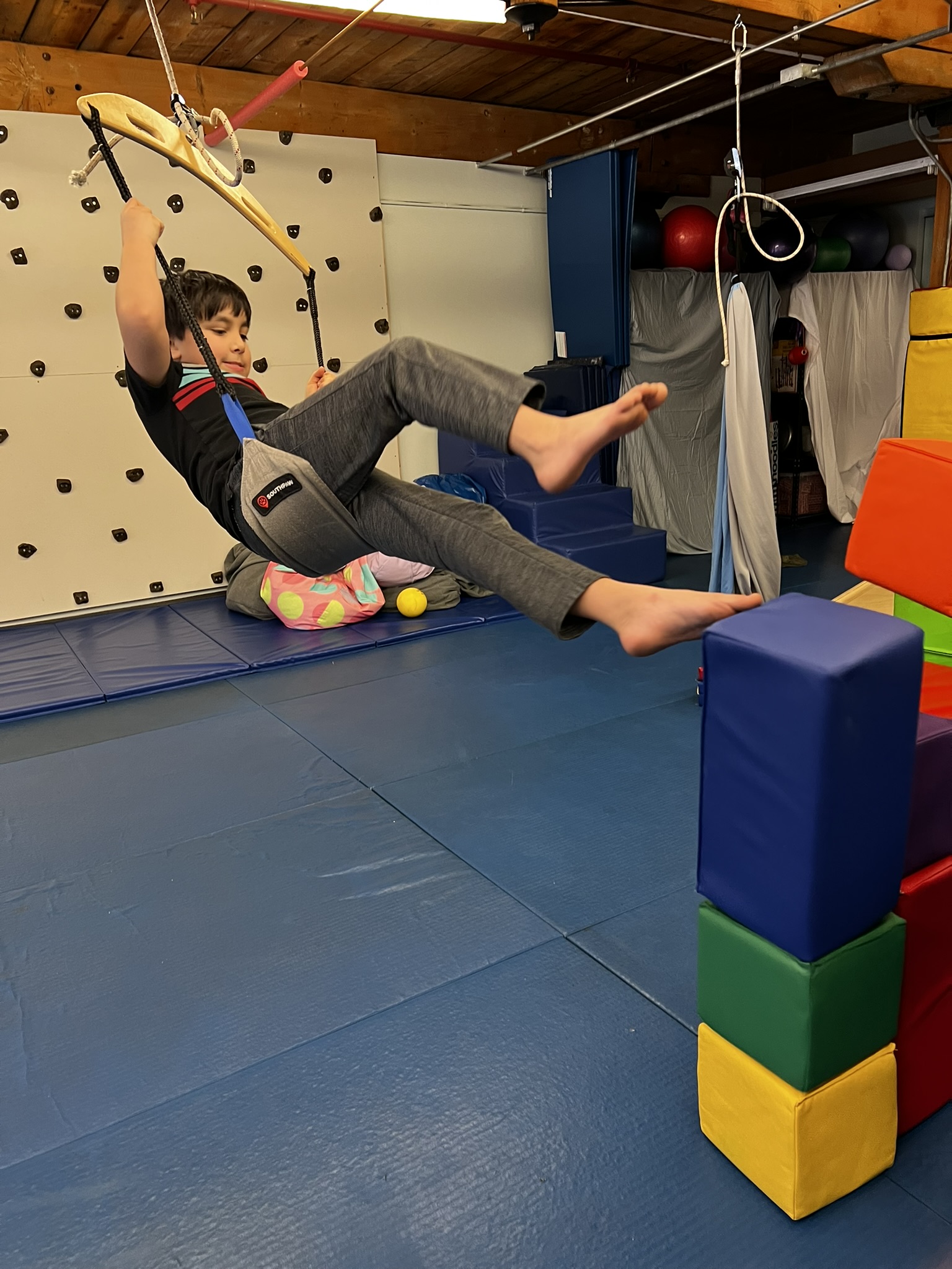 Swing knocking down blocks