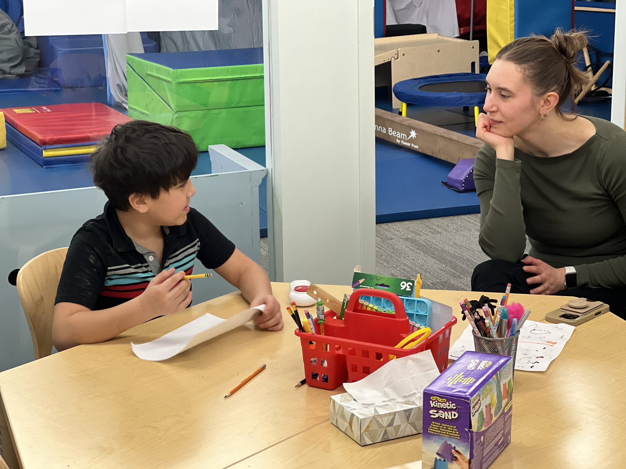 Therapis and student interaction